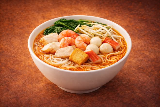 Seafood Laksa Rice Noodle Soup (GF) 海鲜Laksa